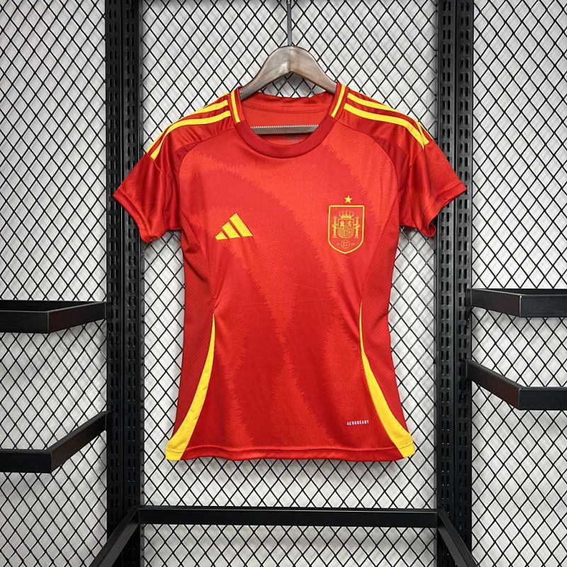 Spain 2024 25 Euro Home Womens Jersey Fotbollstroja