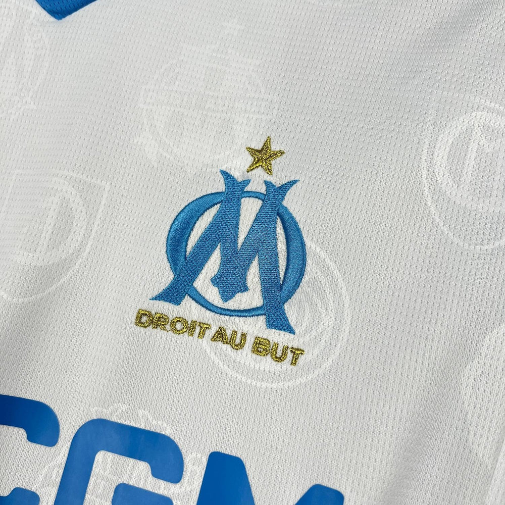 Mens Olympique Marseille 2025-26 Home Long Sleeve Jersey