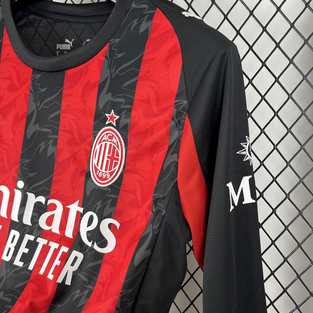 AC Milan 2025-26 Home Long Sleeves Jersey