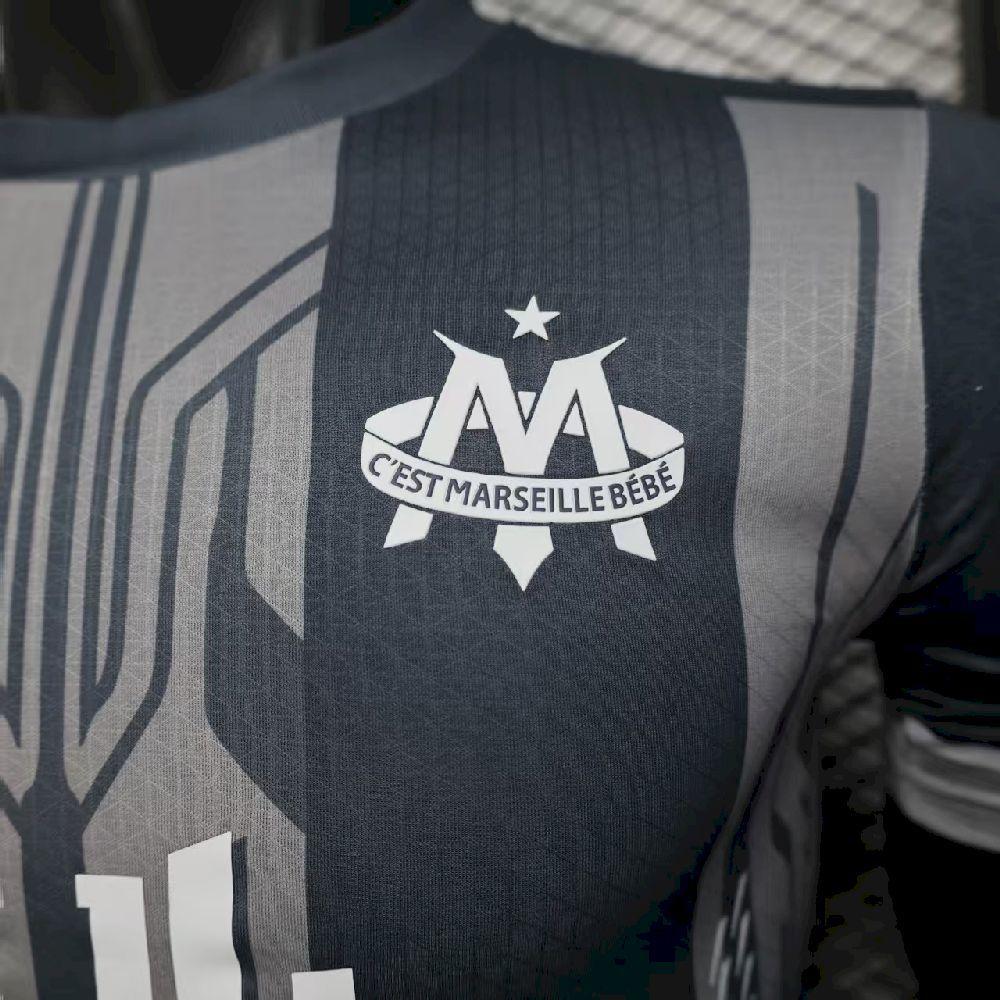 Men’s Olympique Marseille 2025-26 Grey Jersey Player Version