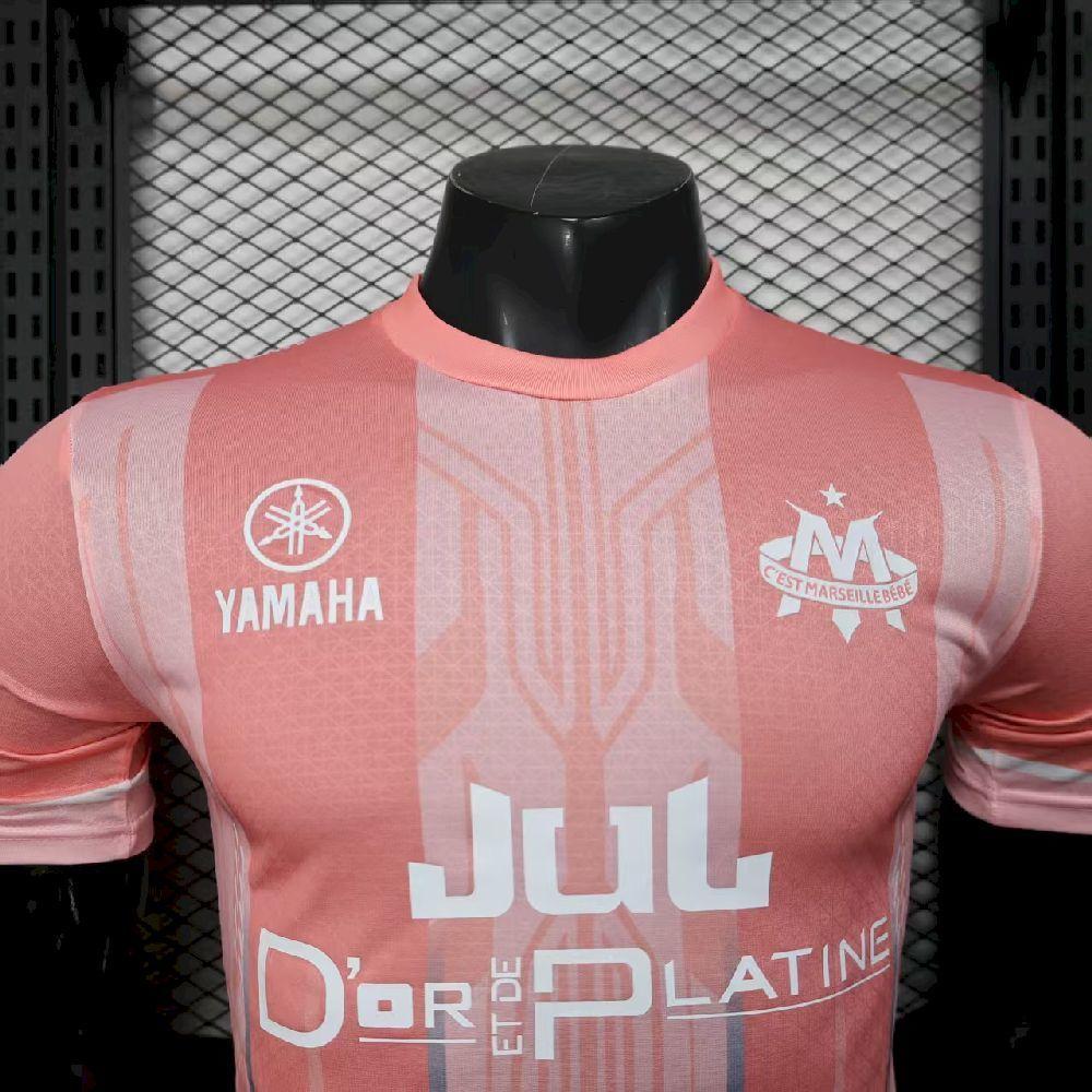 Men’s Olympique Marseille 2025-26 Pink Jersey Player Version