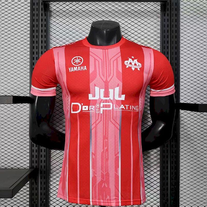 Men’s Olympique Marseille 2025-26 Red Jersey Player Version