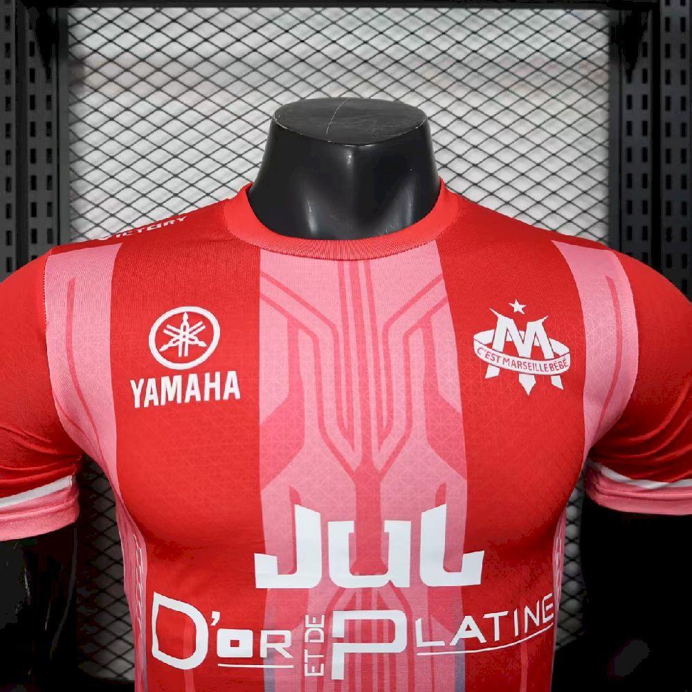 Men’s Olympique Marseille 2025-26 Red Jersey Player Version