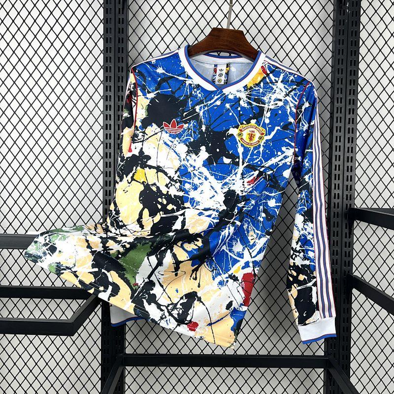 Mens Manchester United x Stone Roses 2025-26 Long Sleeve Jersey