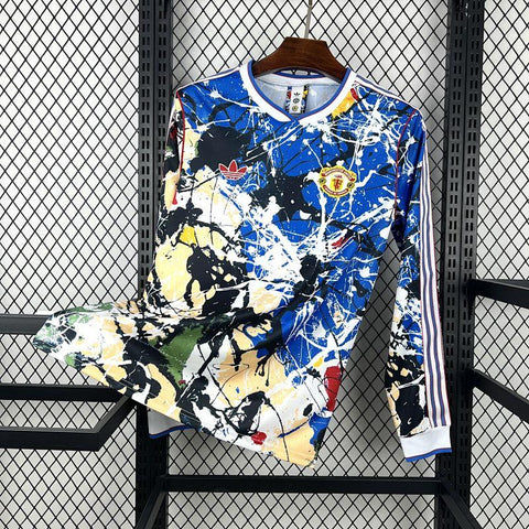 Mens Manchester United x Stone Roses 2025-26 Long Sleeve Jersey