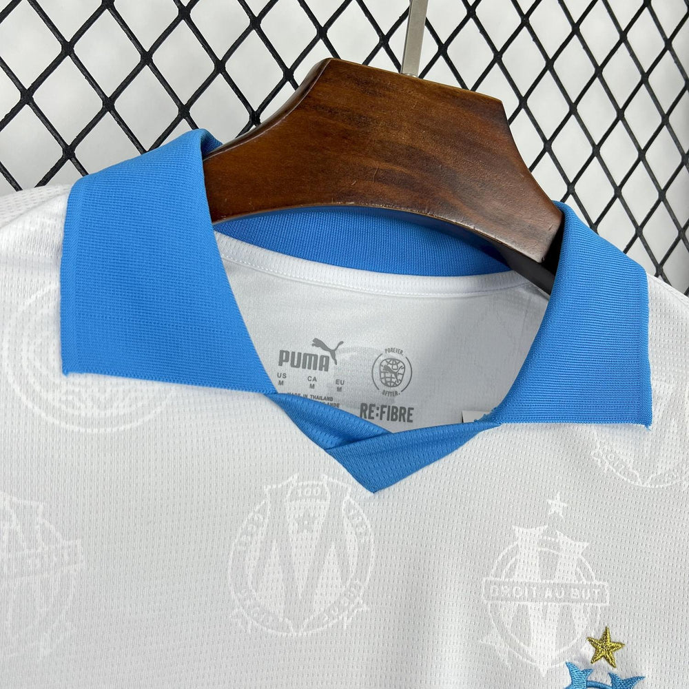 Mens Olympique Marseille 2025-26 Home Long Sleeve Jersey
