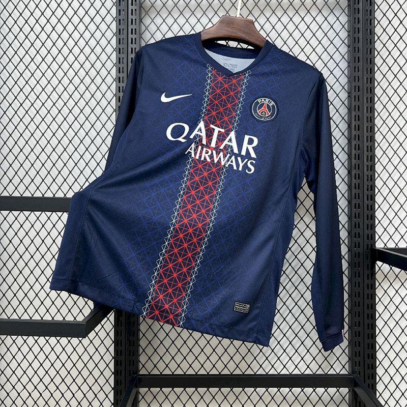 Mens Paris Saint-Germain 2025-26 Home Long Sleeve Jersey