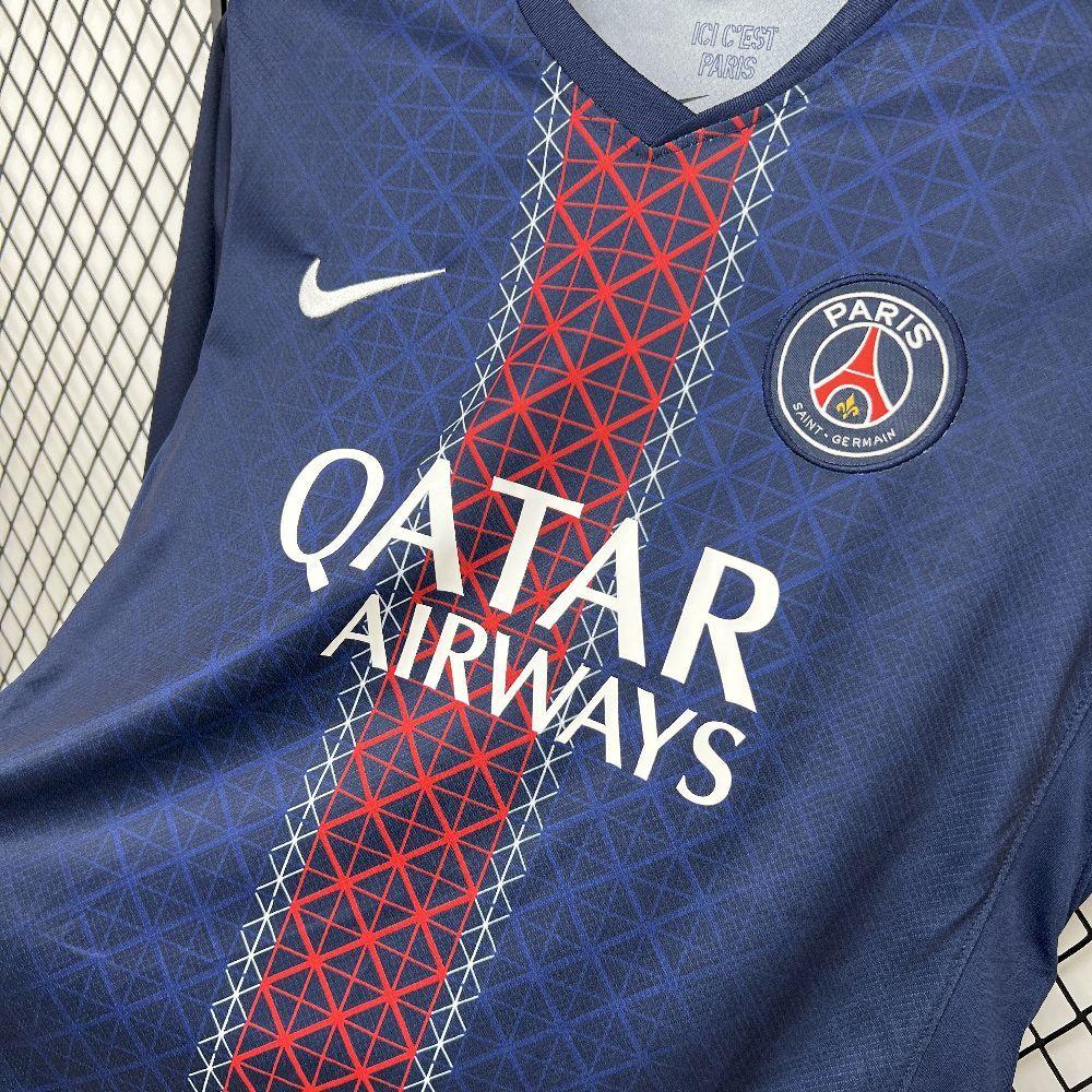 Mens Paris Saint-Germain 2025-26 Home Long Sleeve Jersey