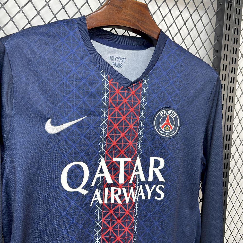 Mens Paris Saint-Germain 2025-26 Home Long Sleeve Jersey