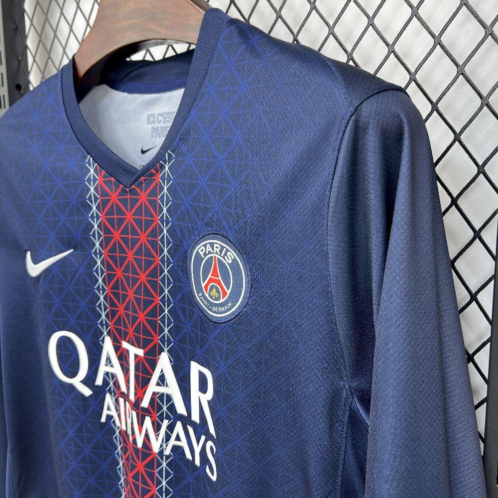 Mens Paris Saint-Germain 2025-26 Home Long Sleeve Jersey