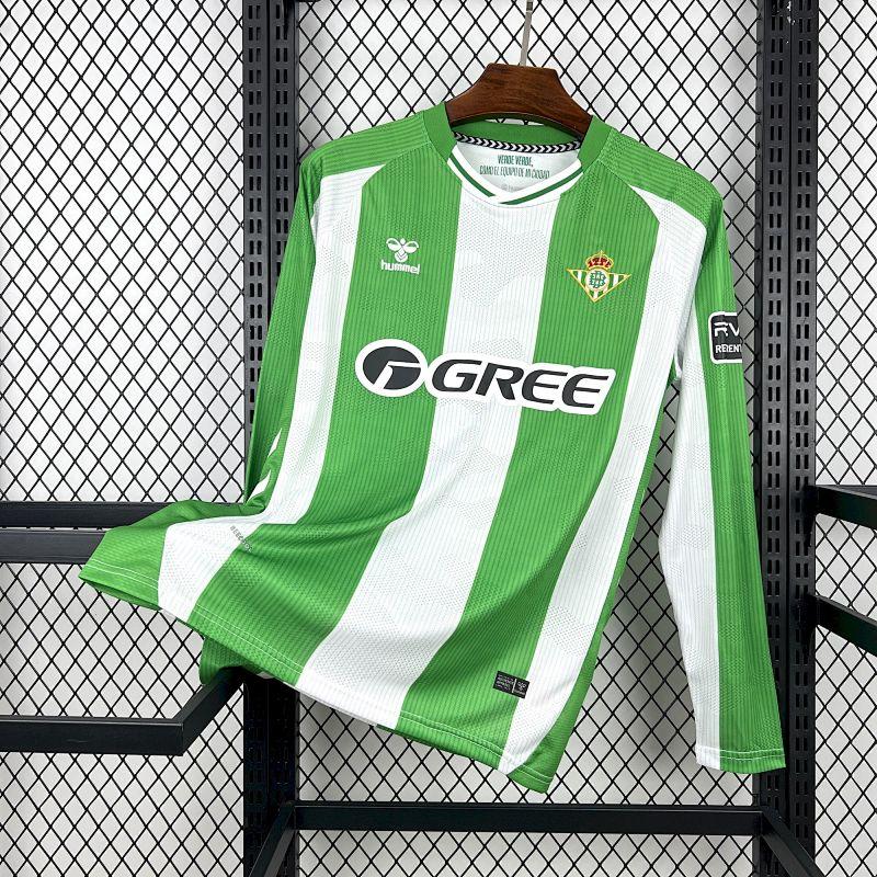Mens Real Betis 2025-26 Home Long Sleeve Jersey
