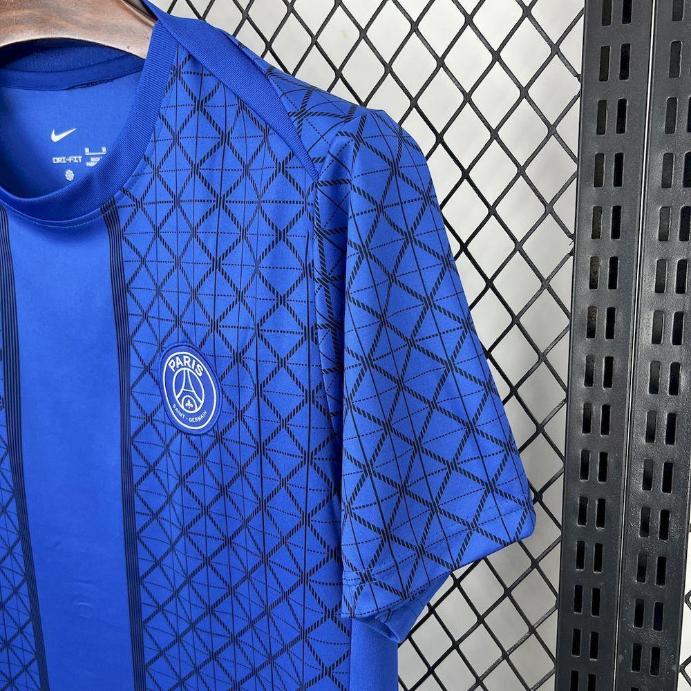 Paris Saint-Germain 2025-26 Pre-match training blue Jersey