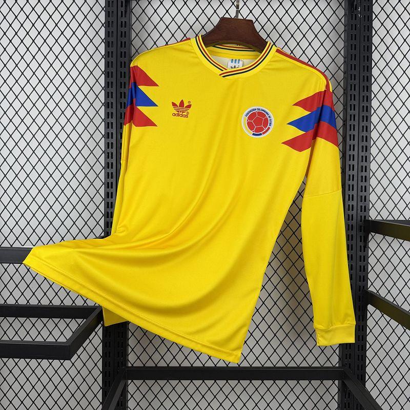 Retro Colombia 1990 Home Long Sleeve Jersey